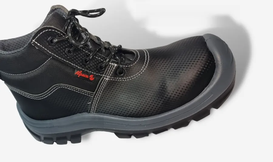 Bota industrial de microfibra jaspeada con puntera de protección no metálica